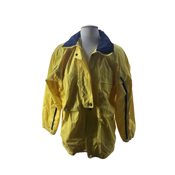 London Fog Jackets & Blazers - Women's London Fog Yellow & Blue Jacket Size S